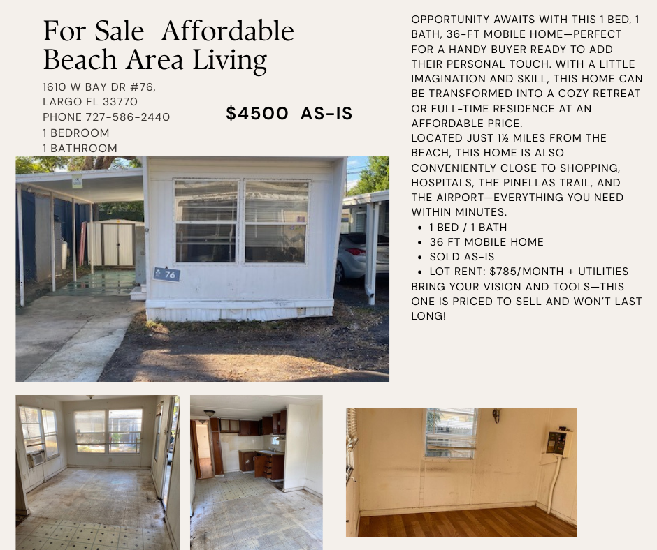 Handyman Special – Affordable Beach-Area Living! Active Adult 55+ 1